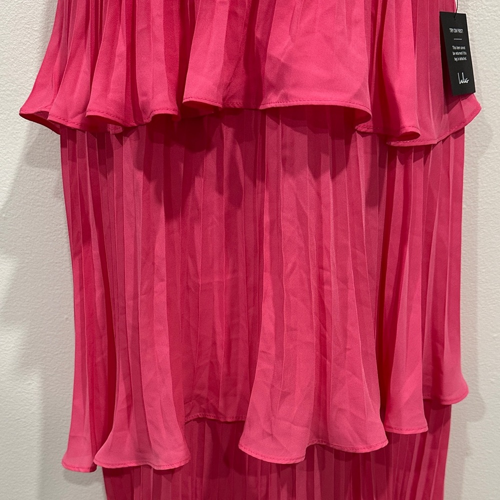 NWT! Lulu's Strapless Pink Tiered Dress - Picture 5 of 15